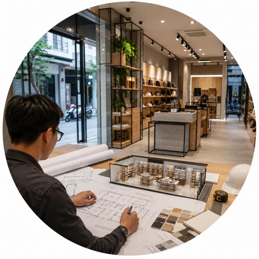 Thiết kế thi công cửa hàng